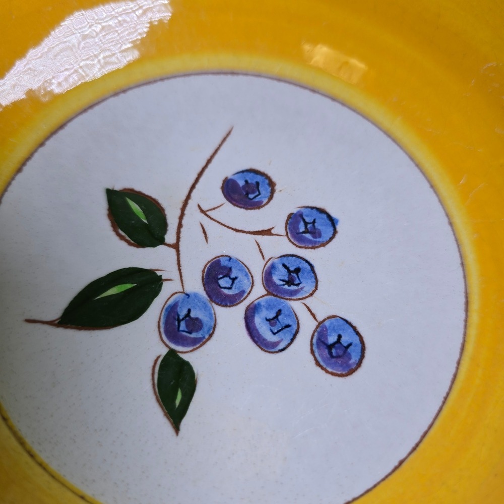 Stangl Pottery Blueberry‎ Fruit Bowl Hand Painted Trenton NJ Decorative Plate - Picture 3 of 7